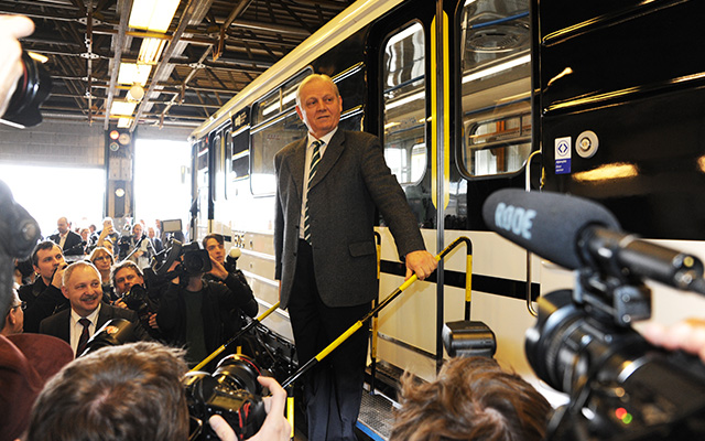 Tarlós István, Budapest főpolgármestere a M3-as vonalon közlekedő felújított metrószerelvény ünnepélyes elindításán