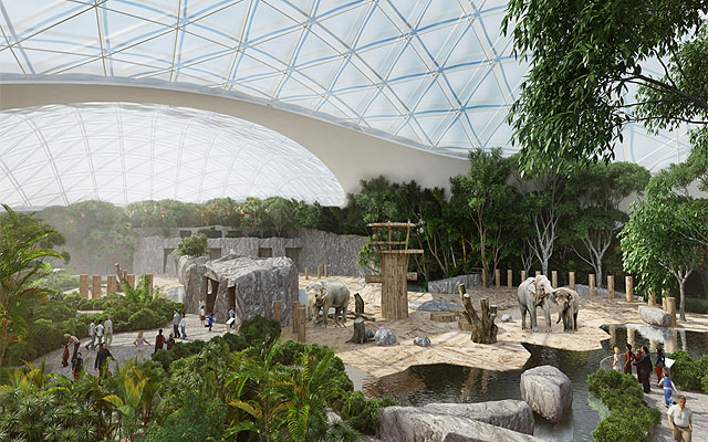 A Pannon Park biodómjának belső látványterve