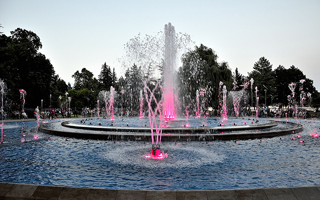 Budapest largest musical fountain on Margaret Island 