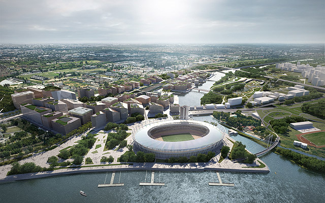 A tervpályázaton első díjas norvég SNØHETTA tervezőiroda által készített látványterv a Déli Városkapu projektről
