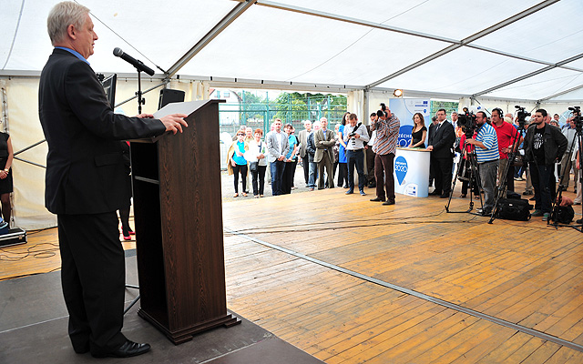 Tarlós István főpolgármester a BKISZ projekt soroksári rendezvényén                                     